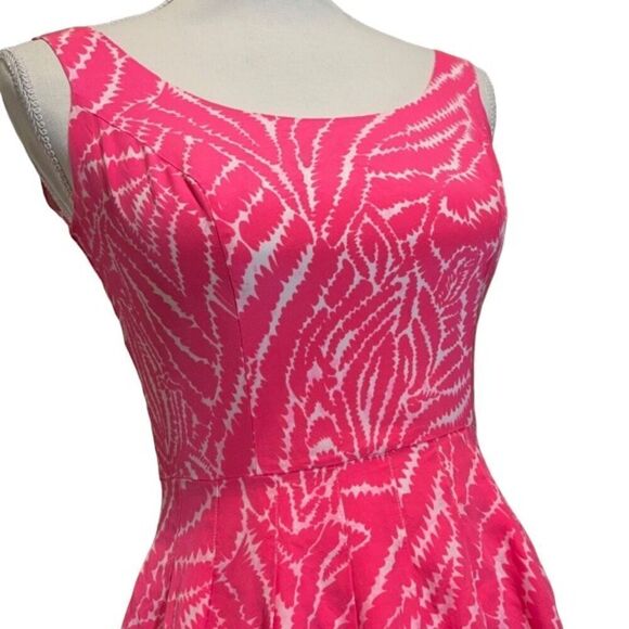 Lilly Pulitzer Silk Hot Pink Zebra Striped Dress Size 0 - Picture 4 of 12